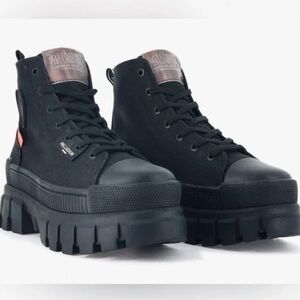 Palladium Women's Black Lace-Up Boots